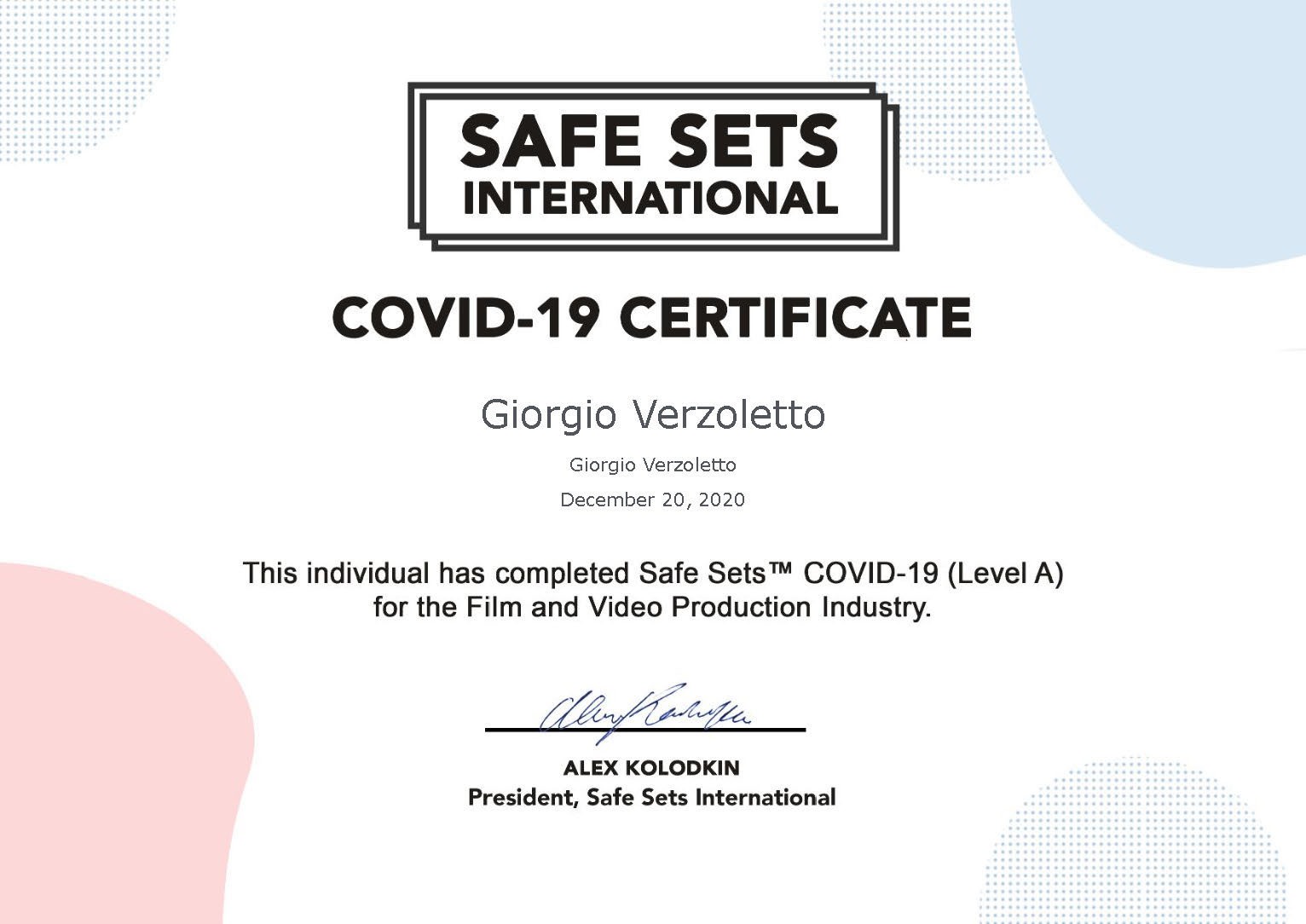 Covid-19 Certificate